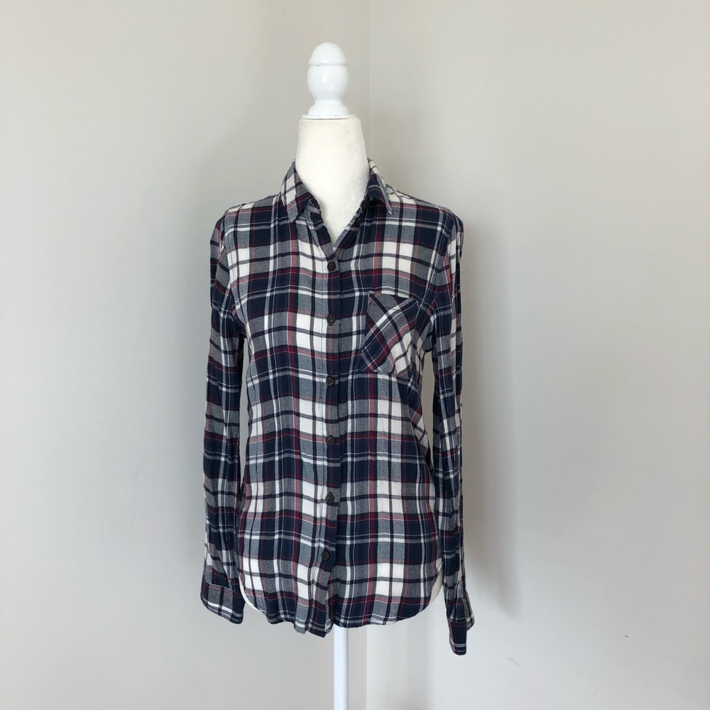 Topshop- plaid button-down
